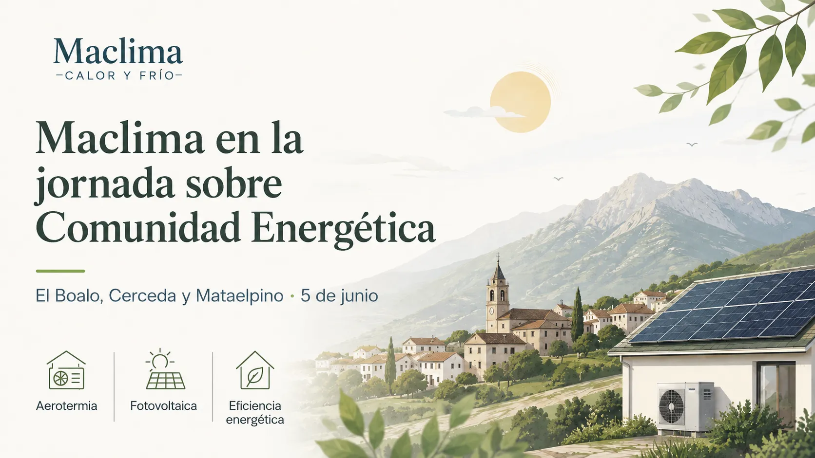 Maclima participa en la charla informativa sobre comunidad energética en El Boalo, Cerceda y Mataelpino